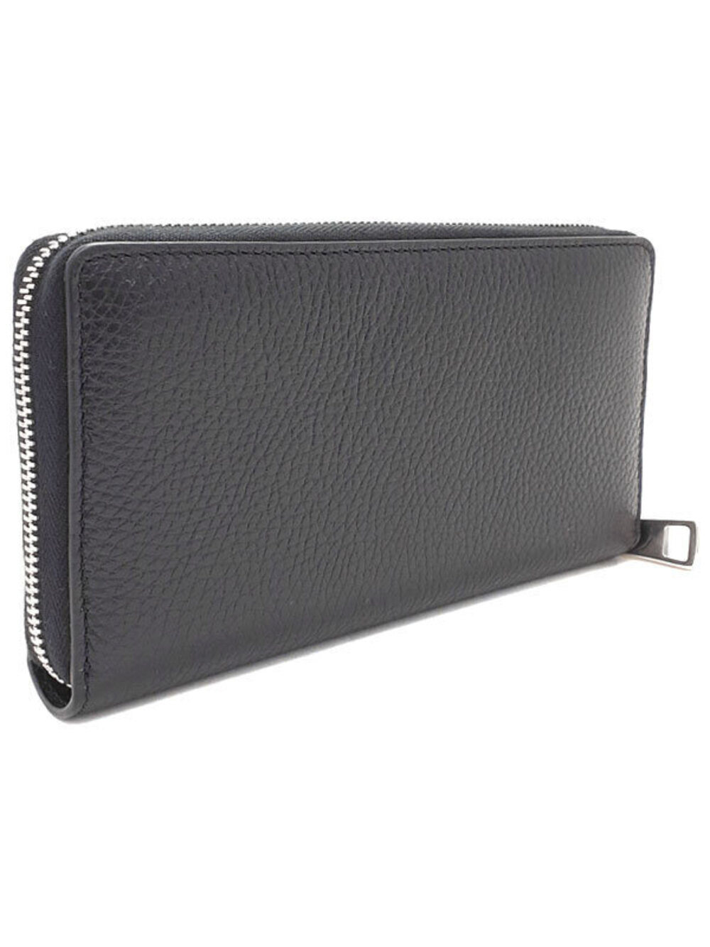 Gucci Zip Leather Around Wallet Long Round Zipper Black